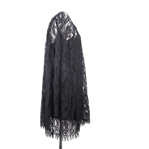 Urban Outfitters Kimchi Blue Womens S Black Flowy Long-Sleeve Lace Trapeze Dress - Picture 7 of 11